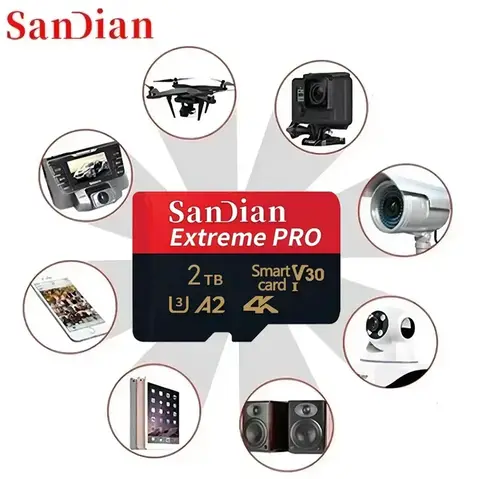 Karta pamięci SD o dużej prędkości transferu danych 1TB, 256GB, 512GB, Micro TF/SD, klasa 10, karta pamięci V30, karta flash do telefonu, komputera stacjonarnego.