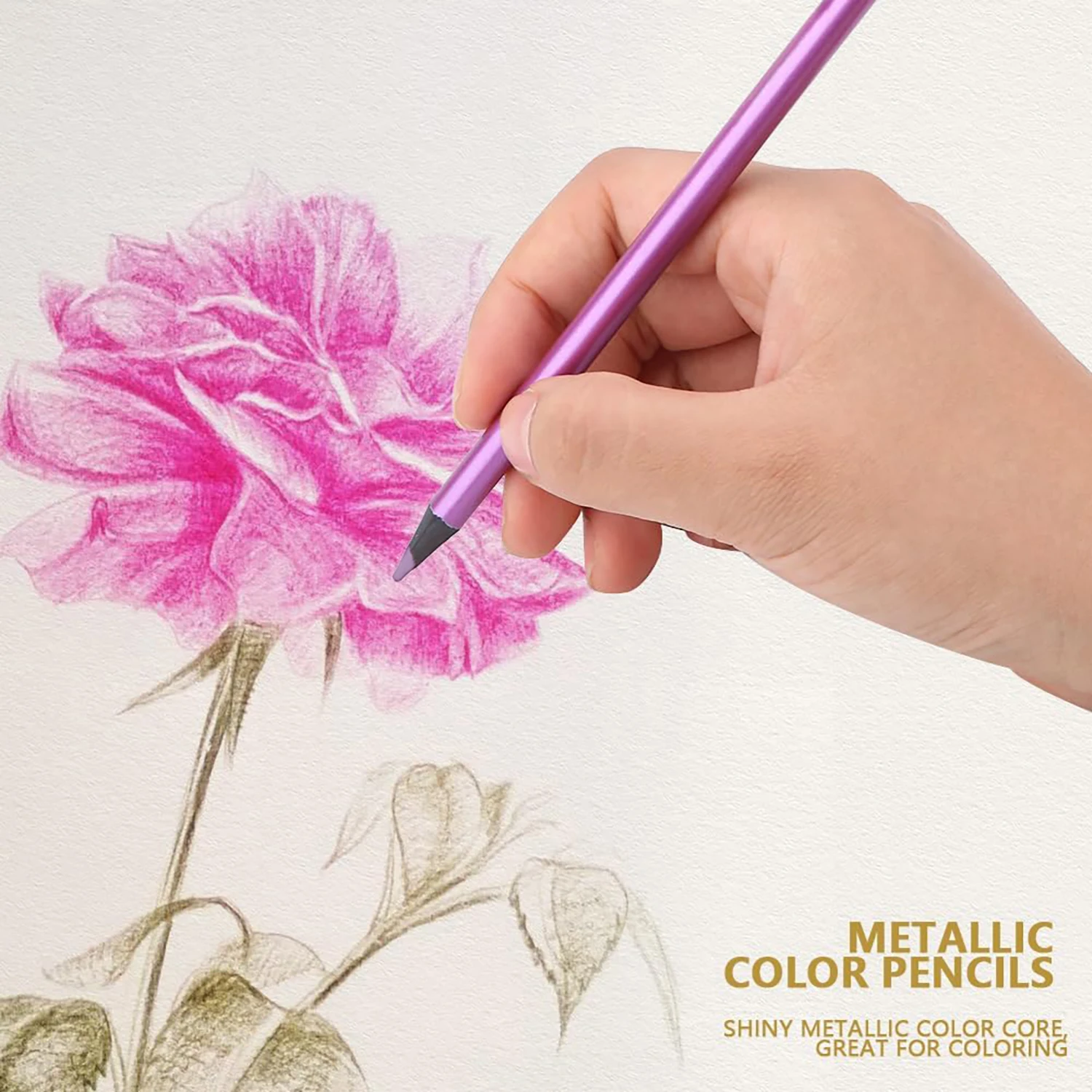 12/24 Colors Metallic Colored Pencils Lead Black Wood Color Pencil Graffiti Painting Creative Painting Color Pencil image 5