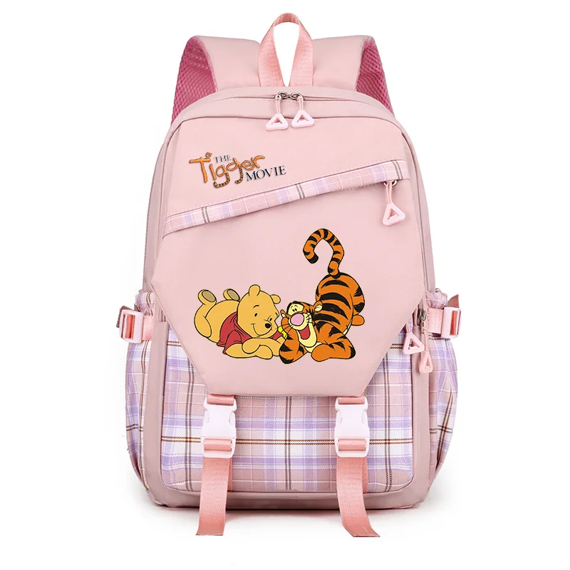 Mochilas infantis Disney-The Tigger Movie, Mochilas escolares para meninos e meninas, presente dos desenhos animados para estudantes, bolsa universitária para mulheres, grande capacidade, viagem