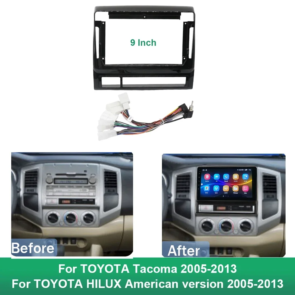 

9" Car Radio Fascia For TOYOTA Tacoma 2005-2013 Video Panel Player Audio Dash 2 Din Frame Dashboard Mount Kit