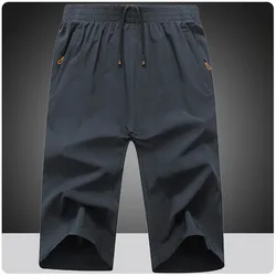 Pantalones cortos Capri de senderismo para hombre, ligeros, 3/4, largos, ropa de calle, Cargo, trabajo, viaje, pantalones de entrenamiento, 7XL, 8XL, 9XL