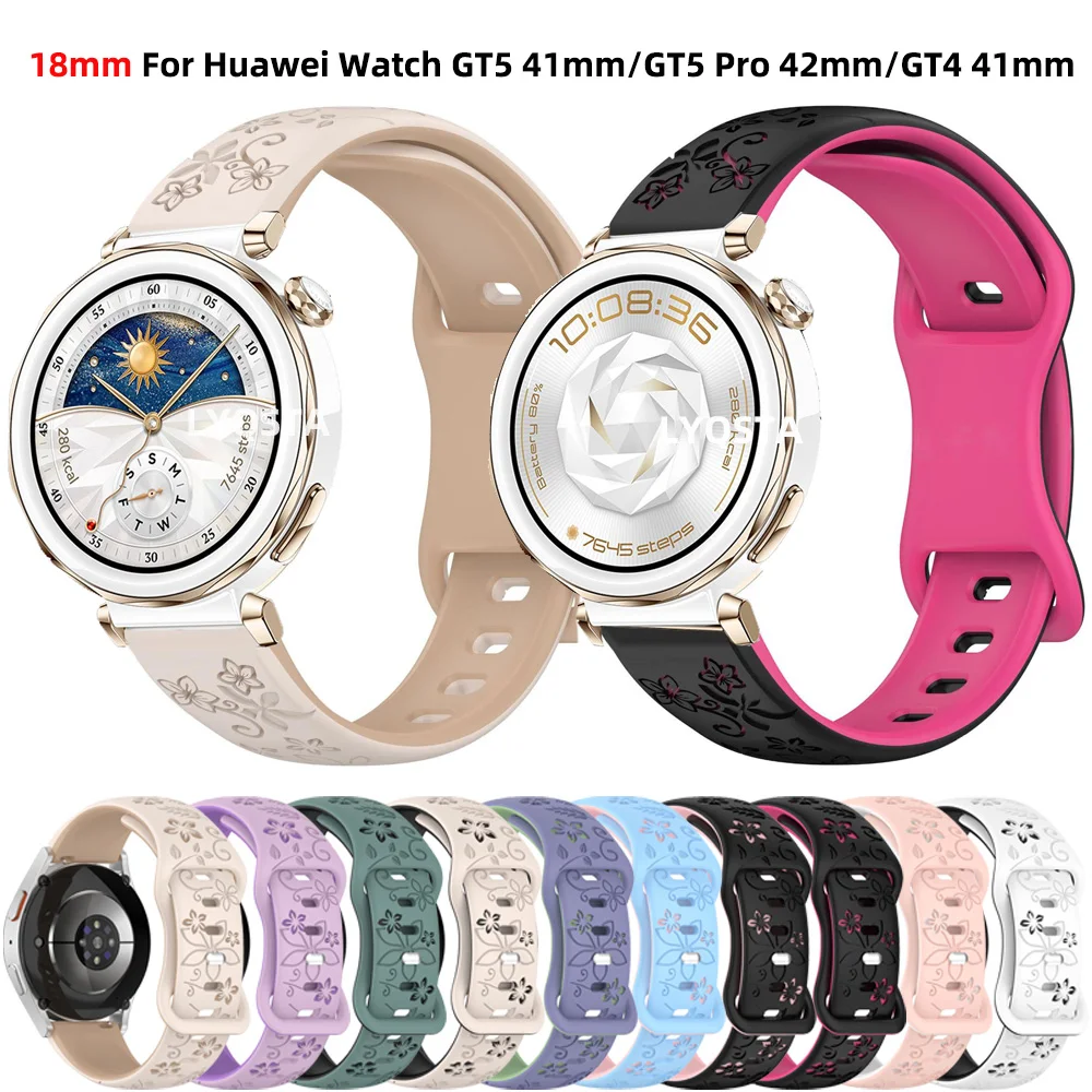 Pulseira de silicone de 18mm para huawei gt5 pro 42mm pulseira para garmin venu 3s 2s vivoactive 4S forerunner255s 265s pulseira