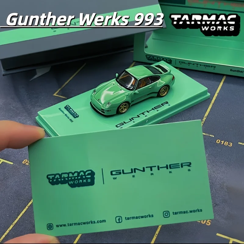 Réplica de vehículo Gunther Werks 993 en aleación verde menta, escala 1:64, colección para adultos, artículo de decoración, regalo para niños. En stock.