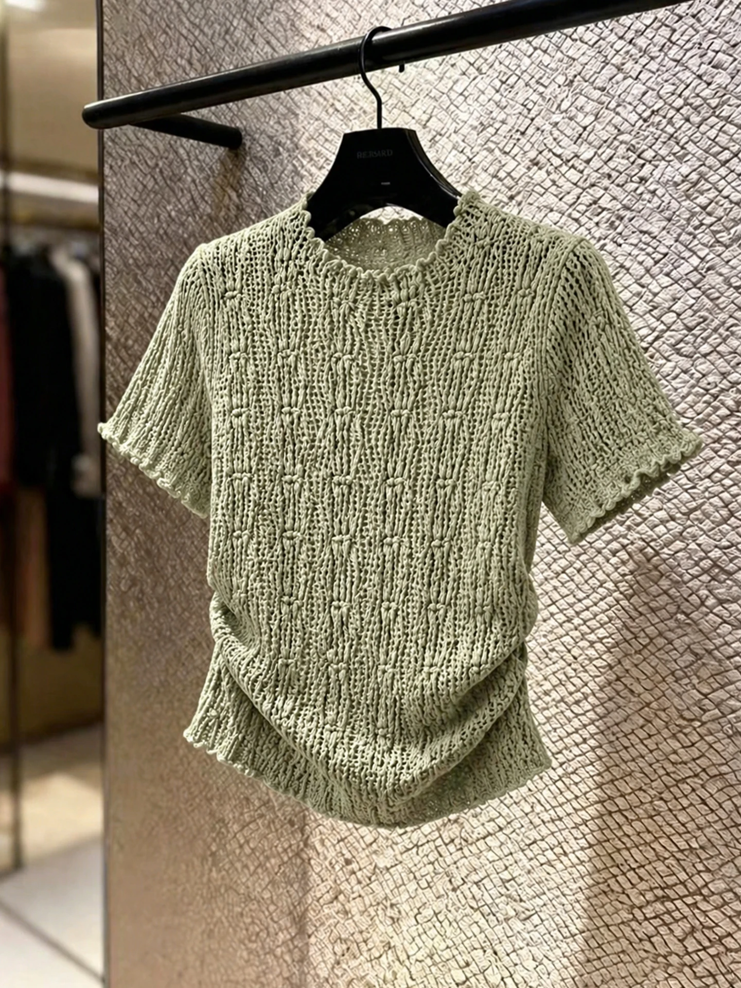 

Comfortable Soft Knitted Short Sleeve Overhead Top Korean Style Versatile Fashionable Anti-Aging Summer Design Sensation