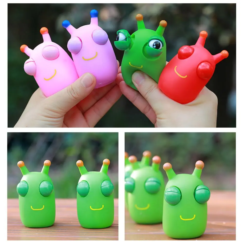 Funny Eyeball Burst Squeeze Toy Green Eye Caterpillar Pinch Toys Adult Kids Stress Relief Fidget Toy Creative Decompression Toy