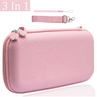 For NS Pink Sakura Flower Shell Portable Carry Bag For Switch OLED PU Waterproof Pouch Case Storage Cover Box for Nintend Switch