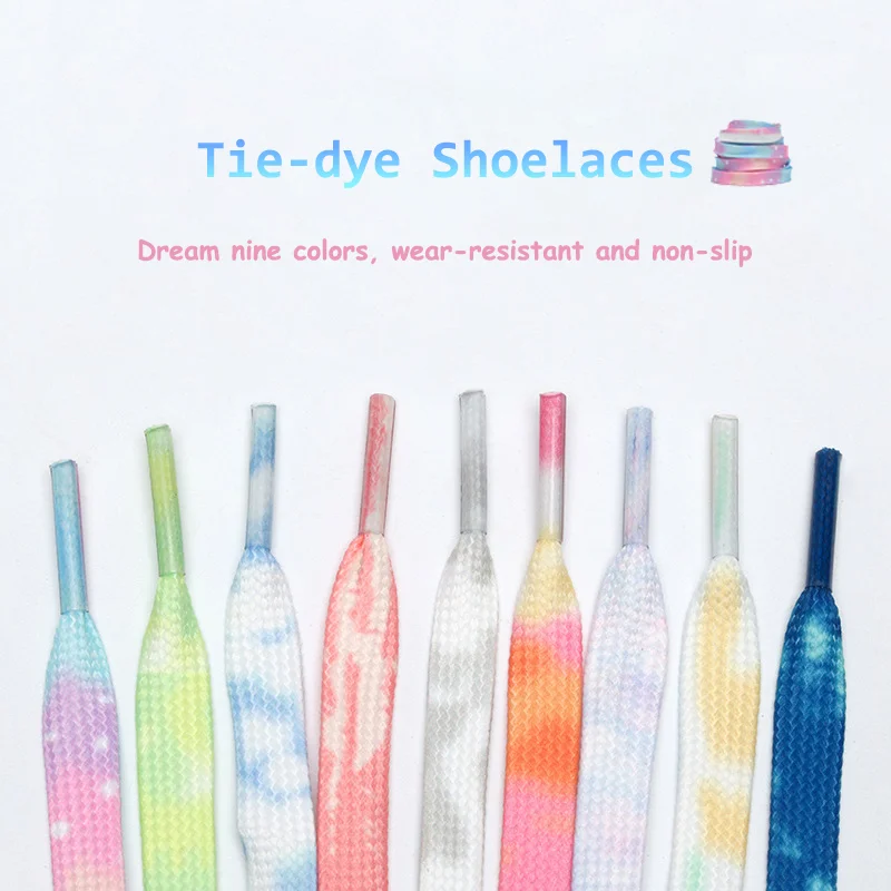 New Tie-dye Non-fading Shoe Laces Casual Shoes Shoelaces for Sneakers Shoe Lace Unisex Flat Boot Laces 120/140/160CM Shoestrings