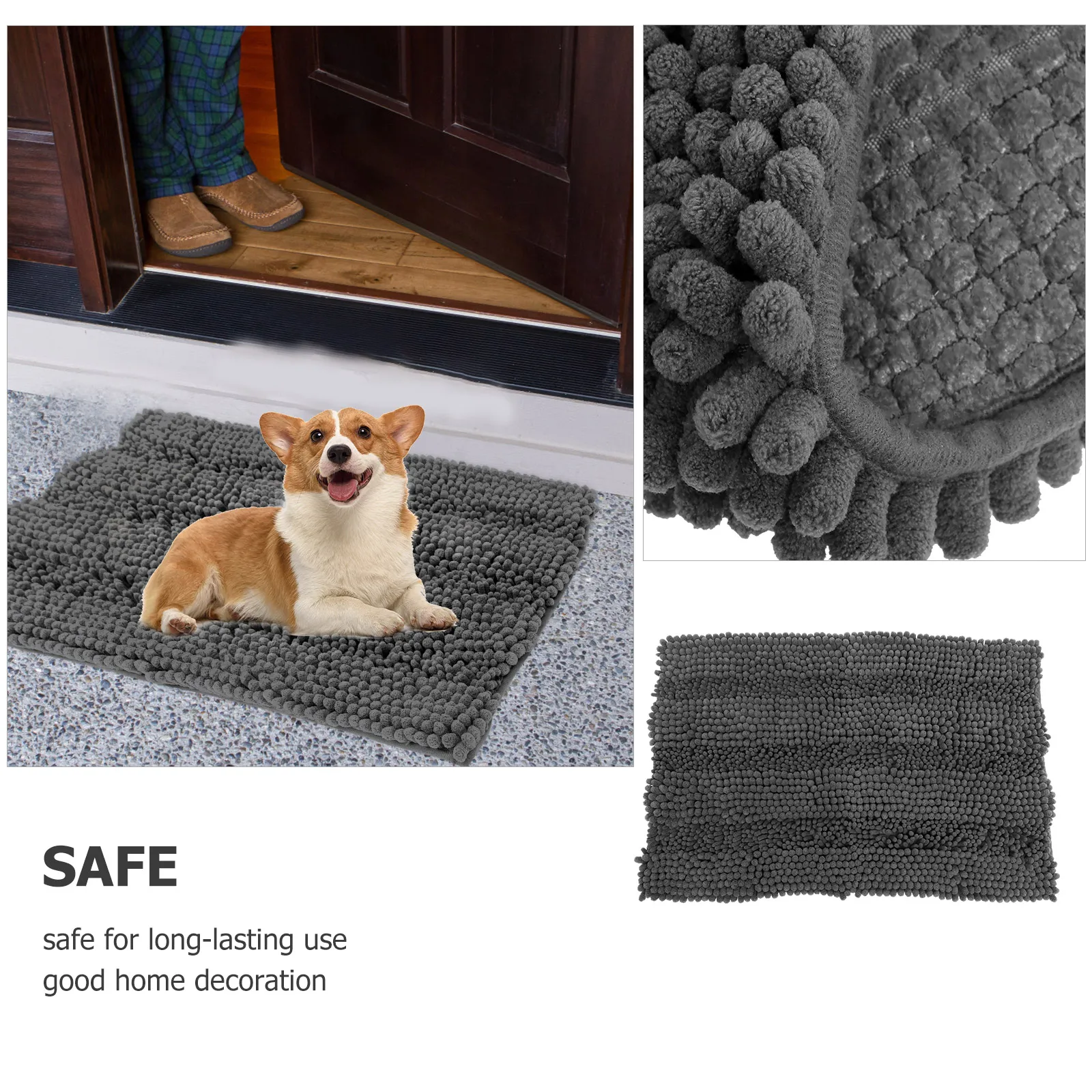 

Chenille Door Absorbent Non-Slip Bath Rug Thick Soft Bathroom Floor Mat Washable Indoor Doormat For Dogs Entryway
