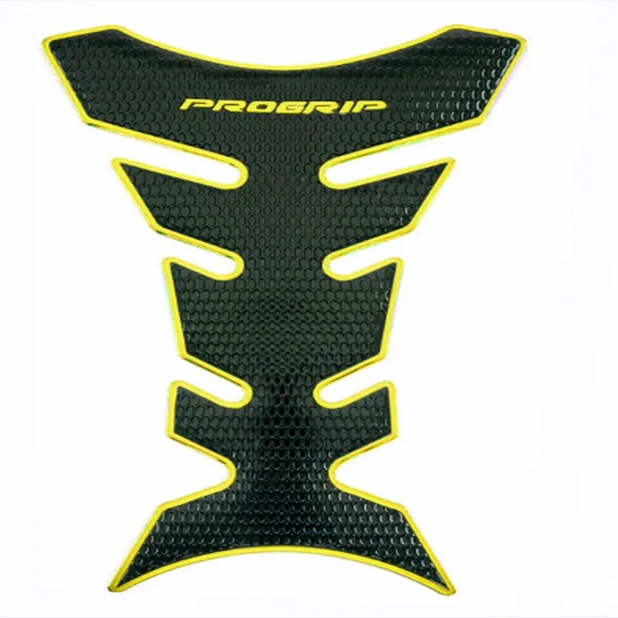 1pc FUEL/GAS TANK PAD PROTECTOR DECAL PRO GRIP PERFORATED GLOSS black+CHROME GOLD3D