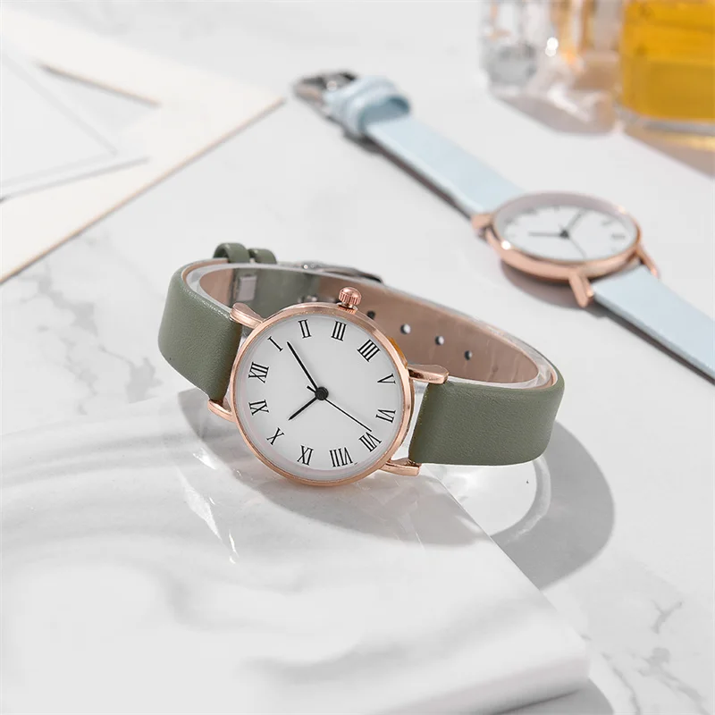 2pcs Set Watch For Women Luxury Leather Analog Ladies Quartz Wristwatch Fashion Bracelet Watches 2023 relogio feminino