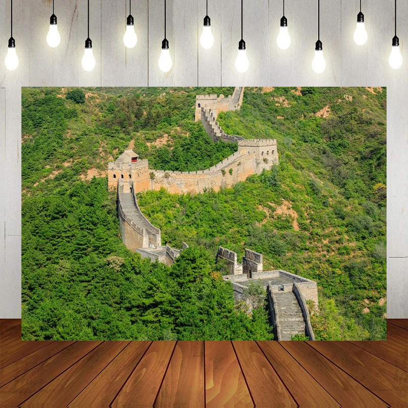 China The Great Wall Scenic Historic Sites Photography Backdrop The Forbidden City Chinese Family Background Banner Pagoda Decor