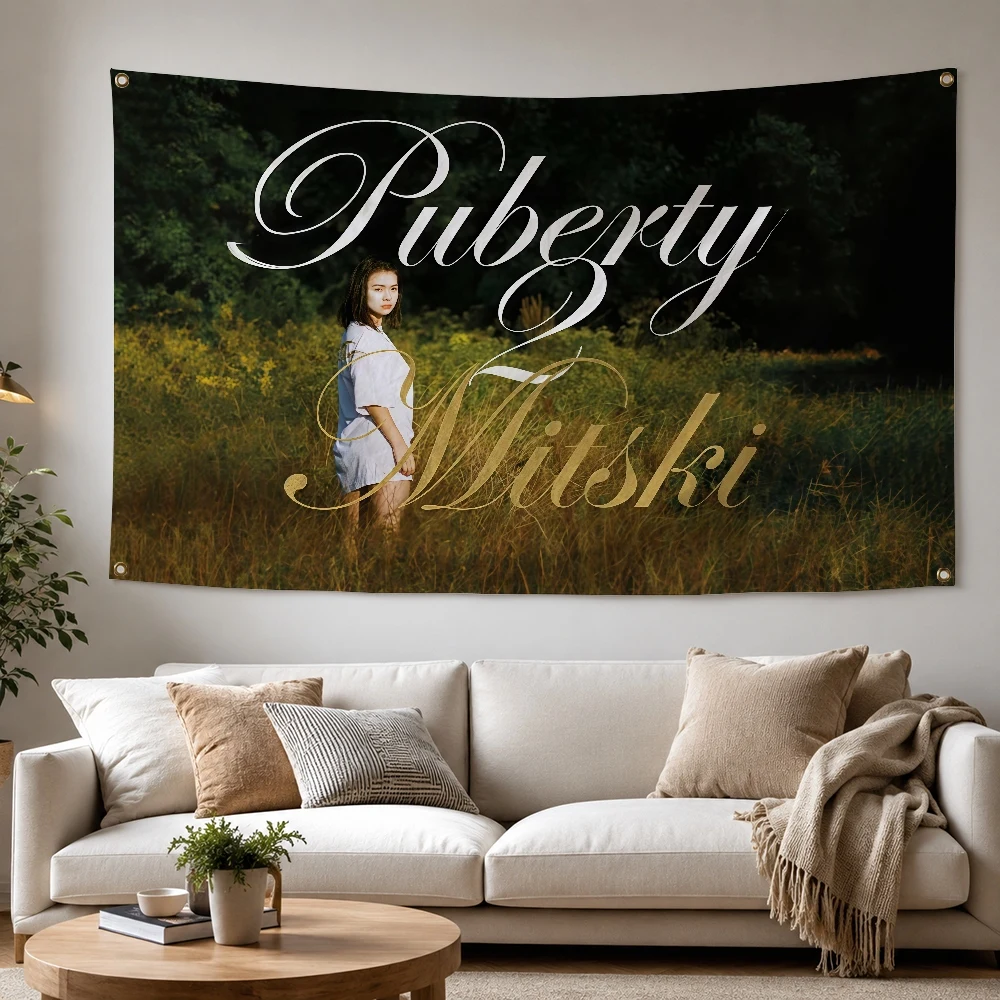 Singer M-Mitski Puberty 2 Outdoor Flag for Home Camping Party Club Decor Garden Yard Wall Hanging Banner