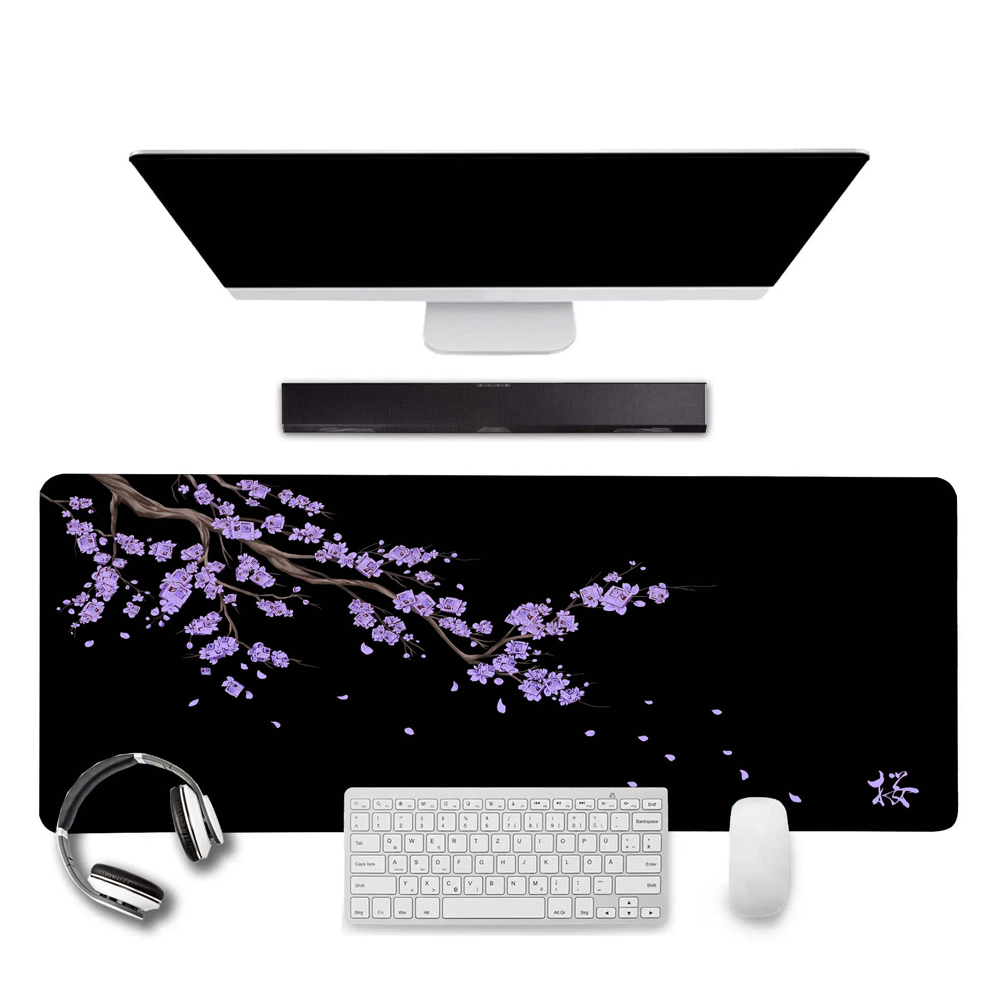 

Purple Sakura Japan Style Mouse Pad Large Computer Offices Game Mat Rubber Anti-slip Gaming Accessories Keyboard Mats Desk Pads