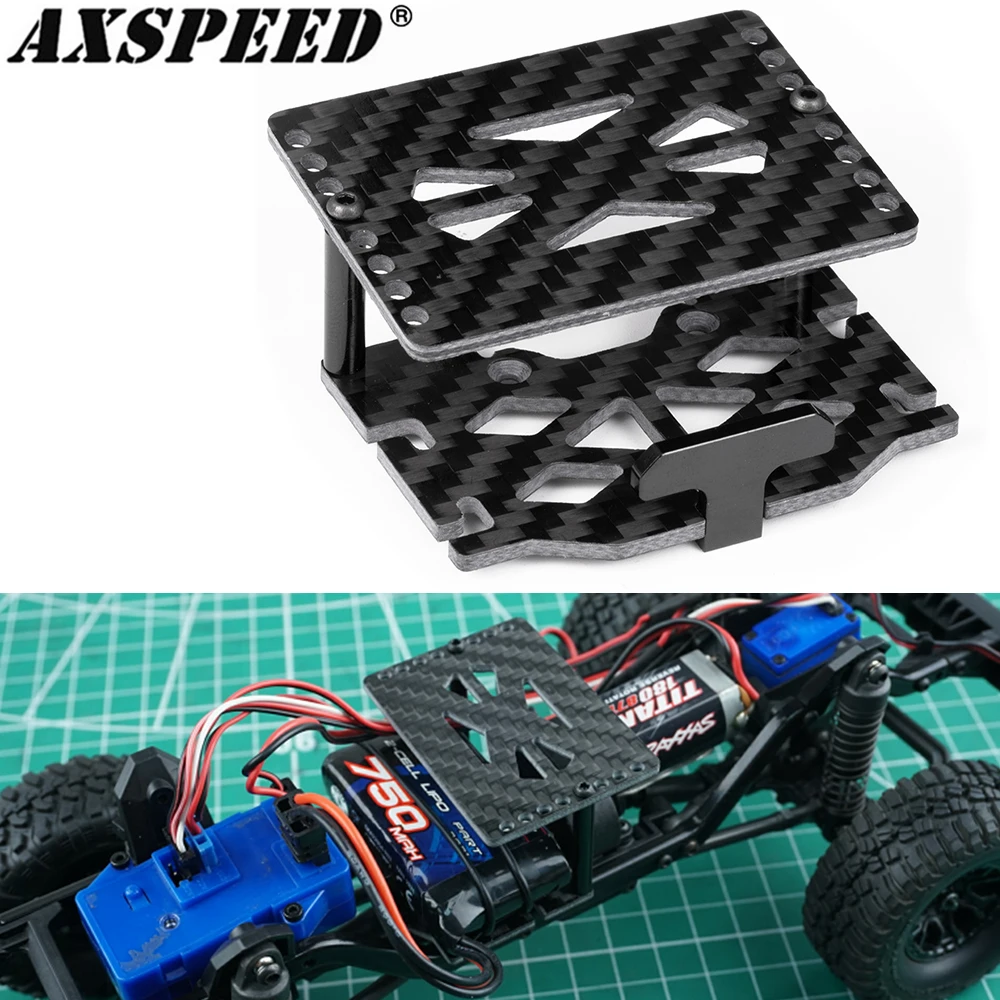 AXSPEED Batteriefach-Montageplatte aus Aluminiumlegierung, ESC-Halter, ein-/doppelschichtig, für TRX4M 1/18 RC Crawler Car Upgrades