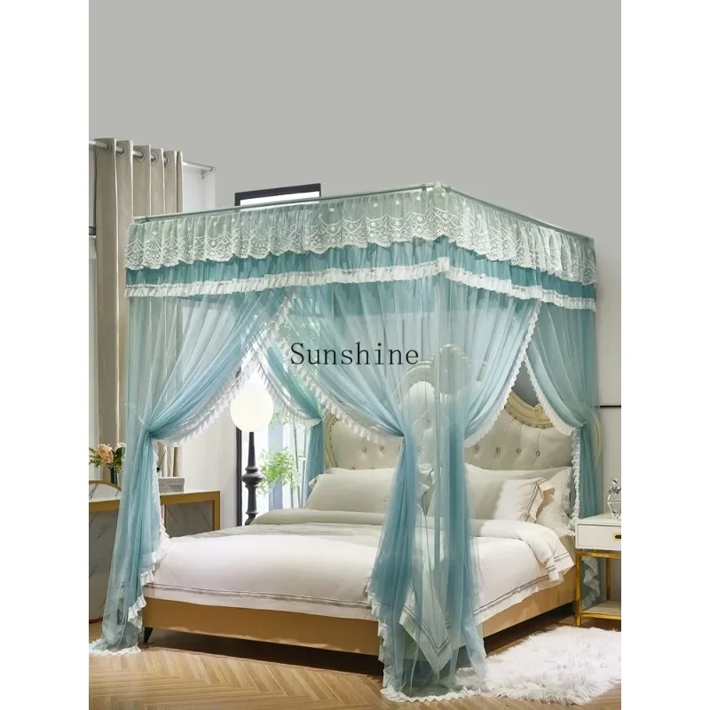 Household bedroom court princess wind pattern tent summer sleeping tent thickened encryption bracket