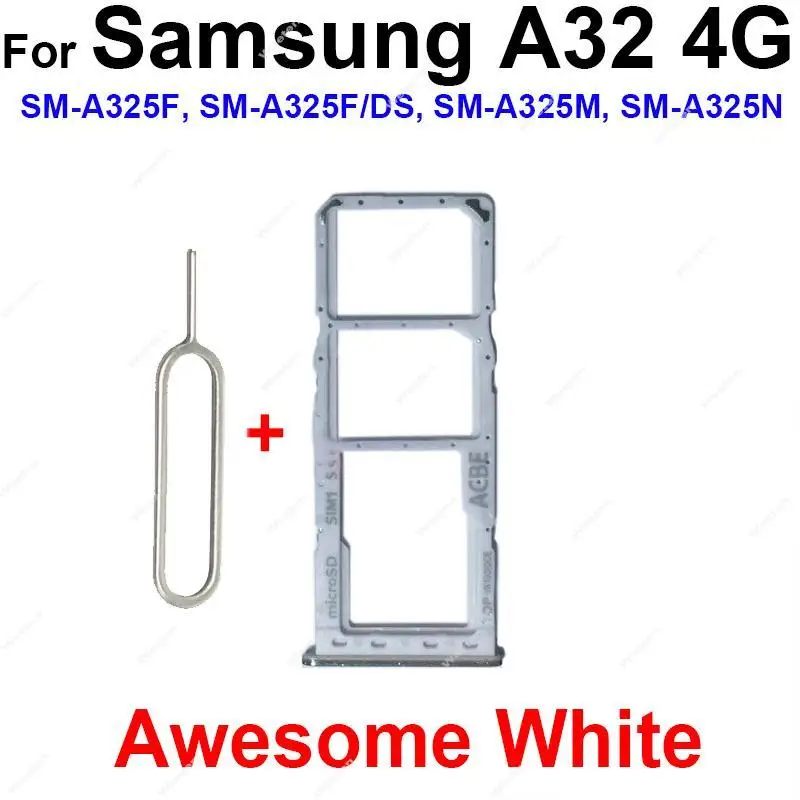 Sim Card Tray Slot For Samsung A22 A225F A32 A325 4G A22 A226B A32 A326B 5G Sim Card Holder Socket Replacement Repair Parts