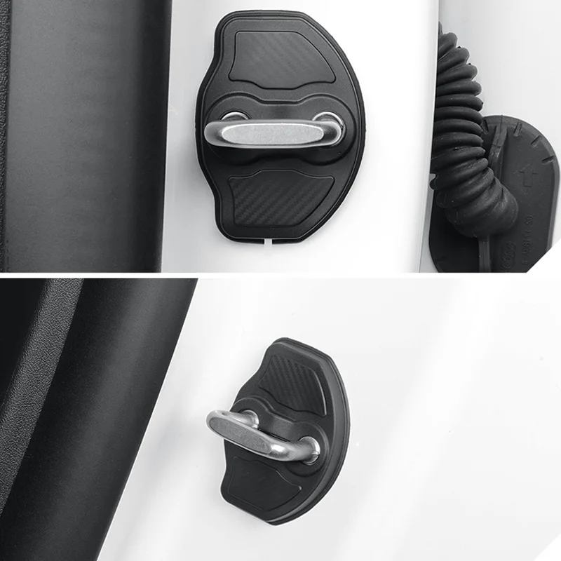 Door Lock Buckle Cover For Tesla Model 3 /Model Y /3 Highland 2024 Accessories Door Lock Cover Sticker