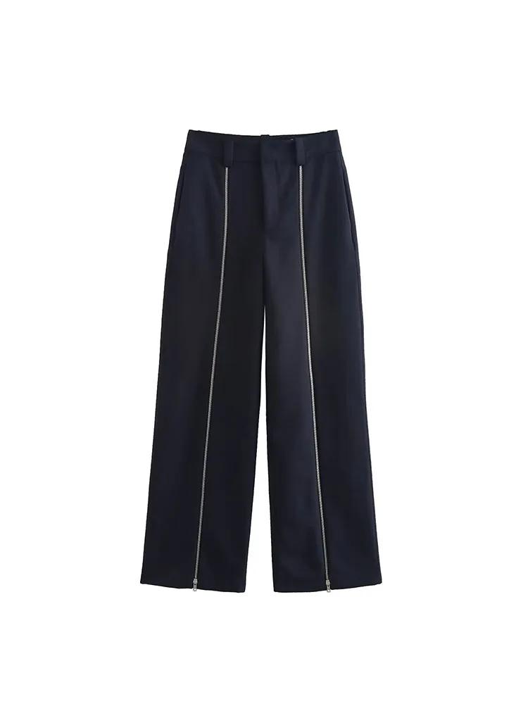 

Black striped suit wide-leg pants women's early autumn pear-shaped body loose slim casual pants large size