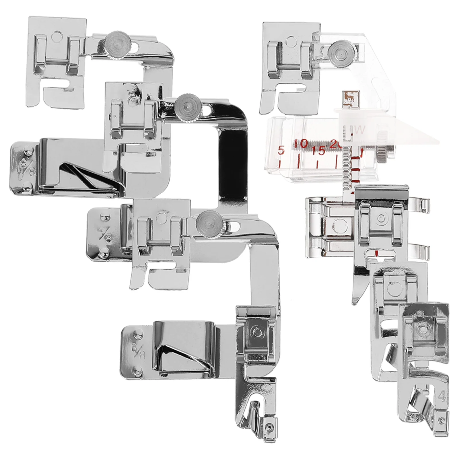 

9Pcs Sewing Machine Presser Feet Household Replaceable Sturdy Rolled Hem Foot Multi-Function Stitching Accessories Portable