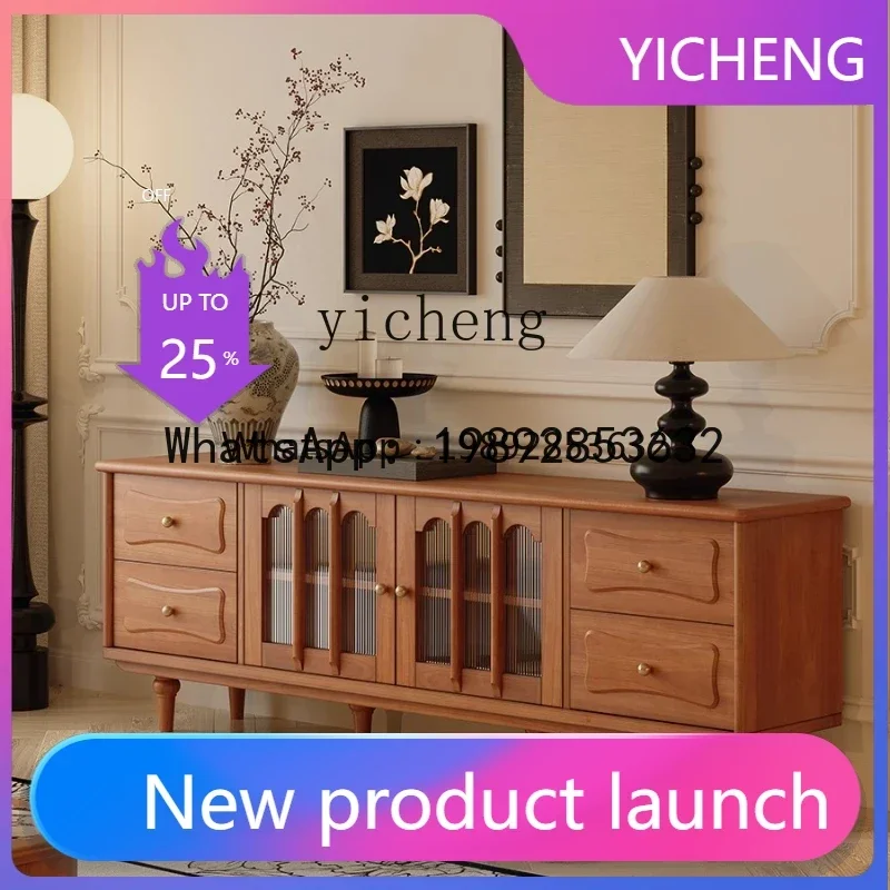 

retro solid wood TV cabinet American coffee table TV cabinet combination storage locker