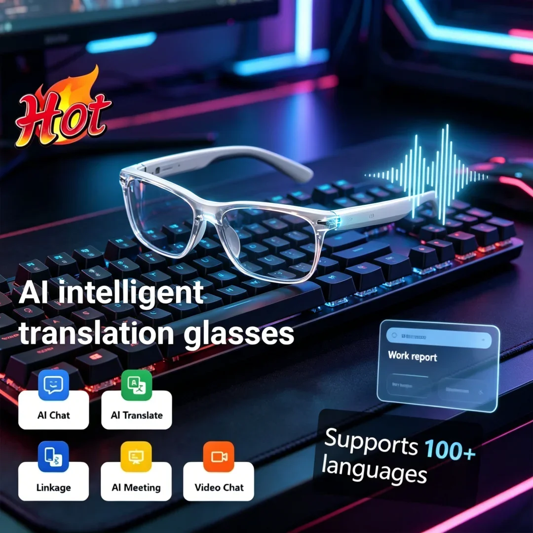 

Refined Avant-Garde AI Smart Glasses AI Translation 100+ Languages Realize Make Receive Calls Delicate Music Calling Advanced