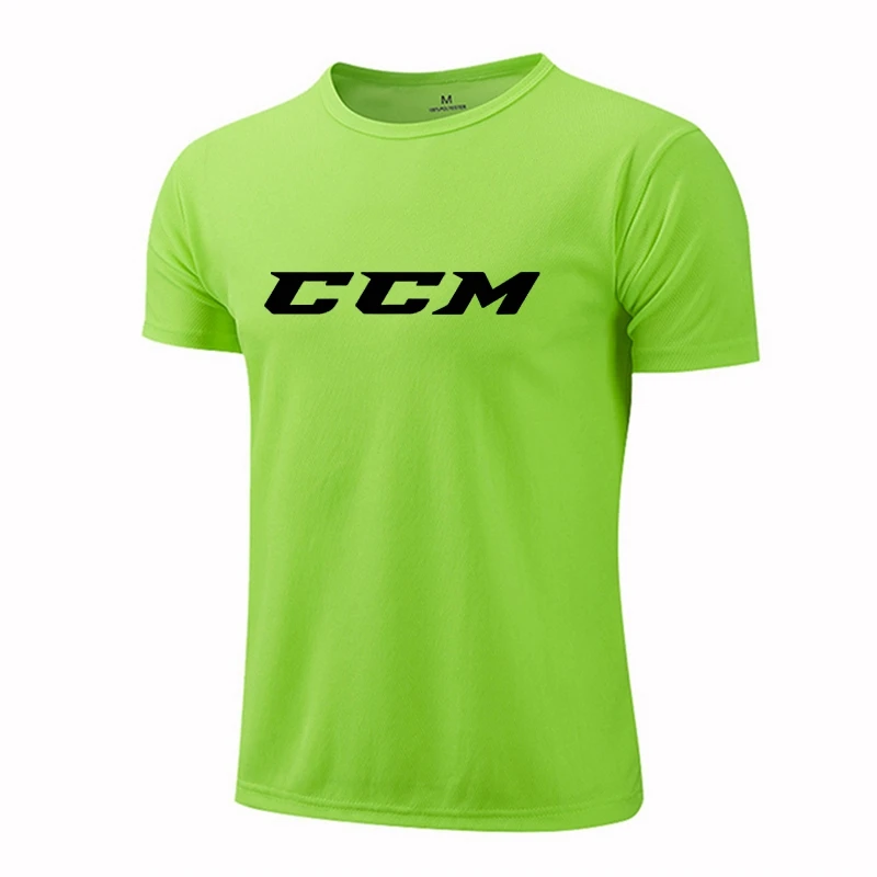 CCM Men Quick Dry Sport t Shirt Short Sleeve Gym Jersey Fitness Shirt Bodybuilding Training Top Running t-Shirt Gym Clothes