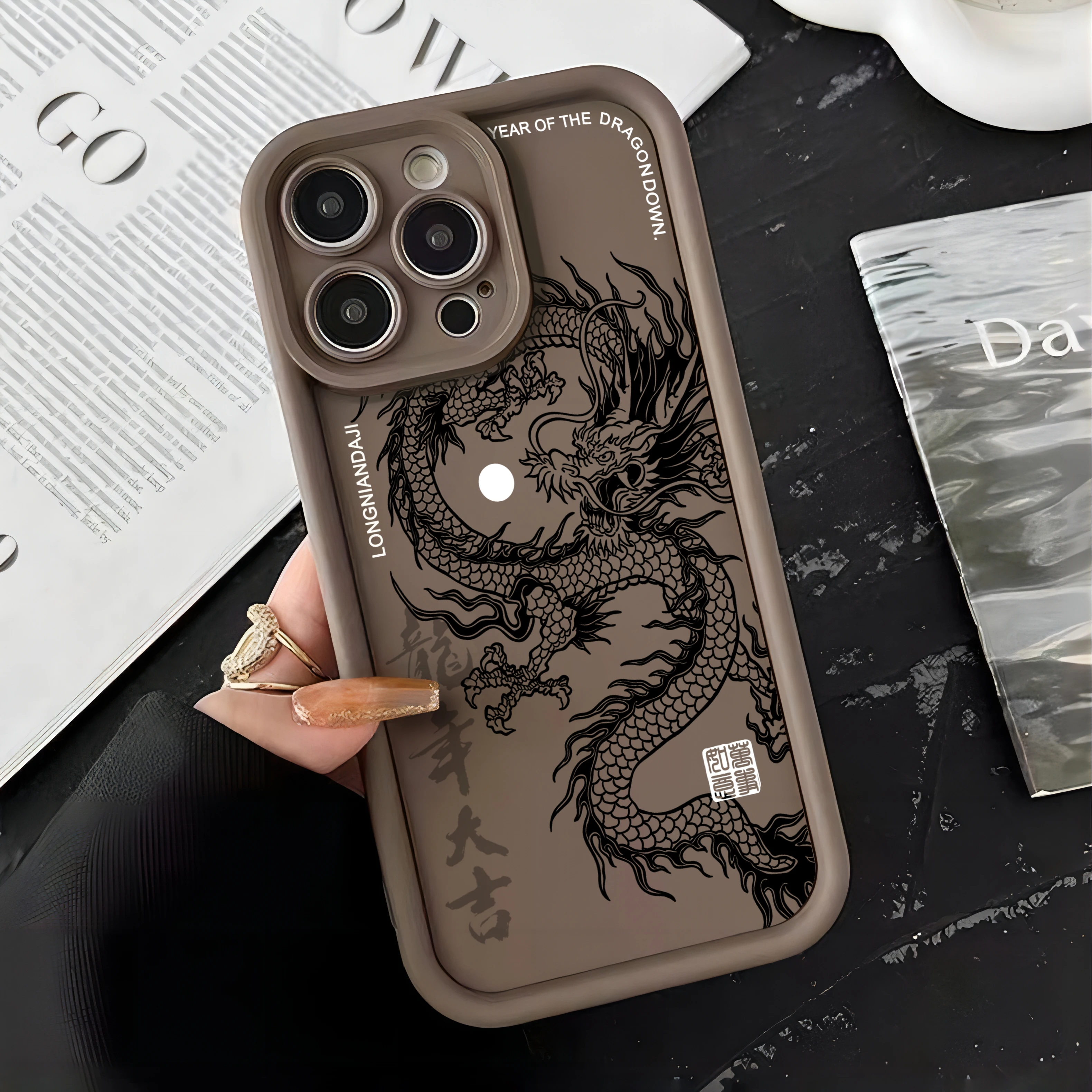 Llusory-Coque arrière souple avec motif de dragon chinois, étui de téléphone pour OPPO A5 A7 A16 A17 A38 A53 A54 A55 A58 A72 A74 A76 A78 A94 A98 4G 5G