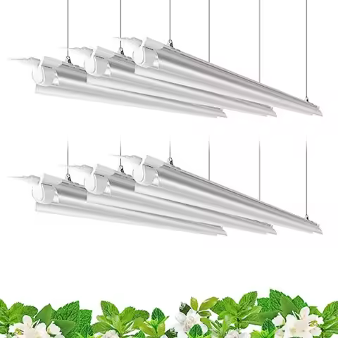 4FT 5000K Full Spectrum Daylight White T8 LED Grow Light Strips 252W 6 x 42W 1400W Equivalent for Indoor Plants Greenhouse Plan