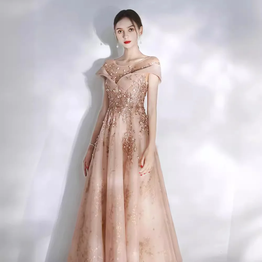 

Annual Meeting Evening Dress 2024 Summer New Engagement Toast Host Bridesmaid Show Celebrity Dream Dress Dress Girl