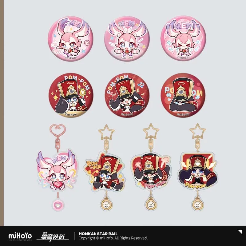 

Sunsyea Honkai Star Rail Official Merch miHoYo Original PMZLG Series Badge Set Keychain Pom-Pom Mem