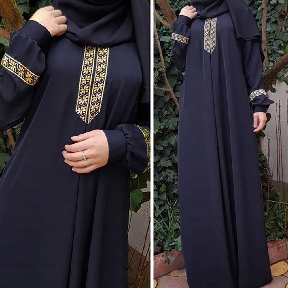 Muslim Hijab Dubai Abaya Long Dresses Women Patchwork Print Islam Clothing Abaya African Dresses For Women Musulman Djellaba