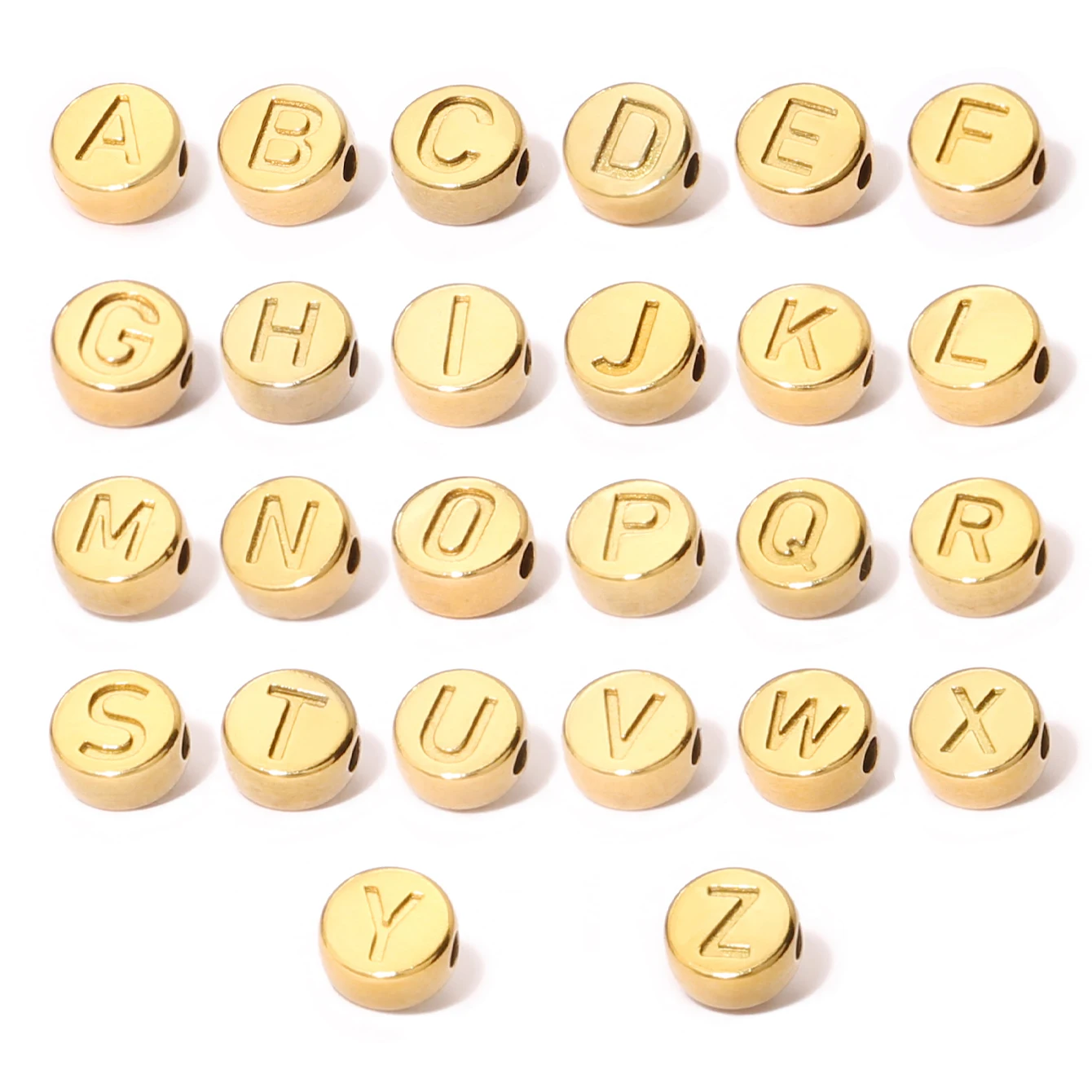 3pcs Stainless Steel A-Z Initial Letter Pendant Silver Gold Color Beads Alphabet Charms For DIY Jewelry Accessories Findings