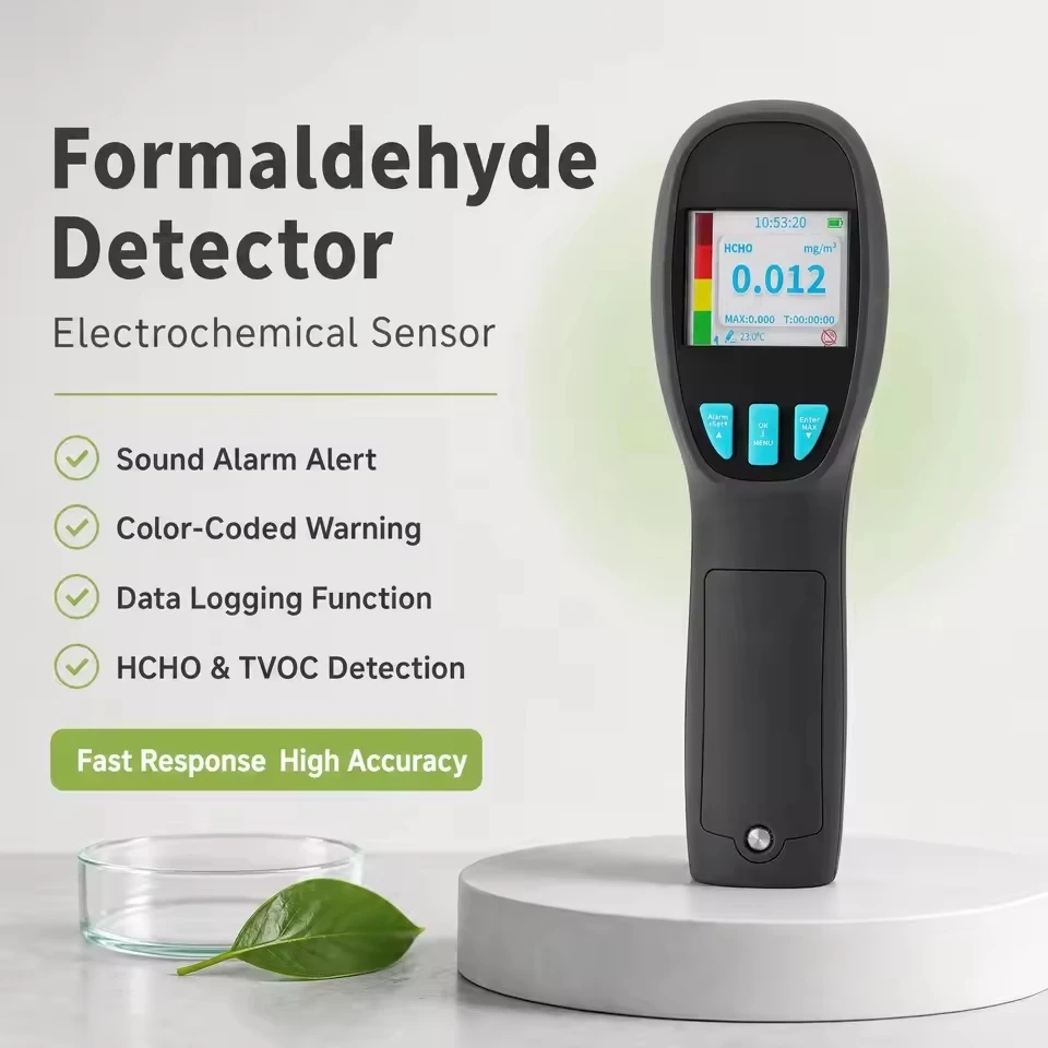 Formaldehyde Detector HCHO TVOC Tester 0.001mg/m3 Air Quality Monitor 1000 Data for Home Office Indoor Outdoor Car Use