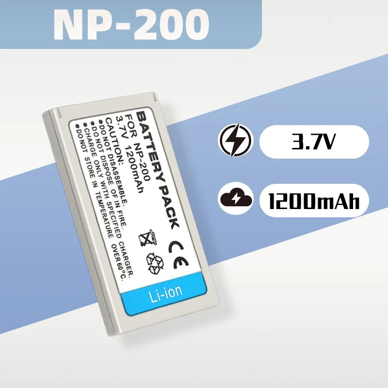 

NP200 Battery 3.7V 1200mAh, Full Decoding Li-ion for DiMAGE X/Xi/Xt/Xt Biz Cameras Replacement