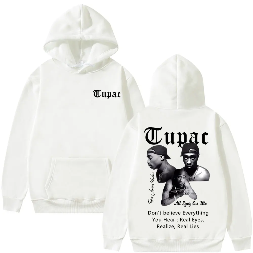 Hot Sale Rapper Tupac 2pac Shakur All Eyez on Me Hoodie Men Women Hip Hop Fashion Vintage Sweatshirts Men's Oversized Hoodies