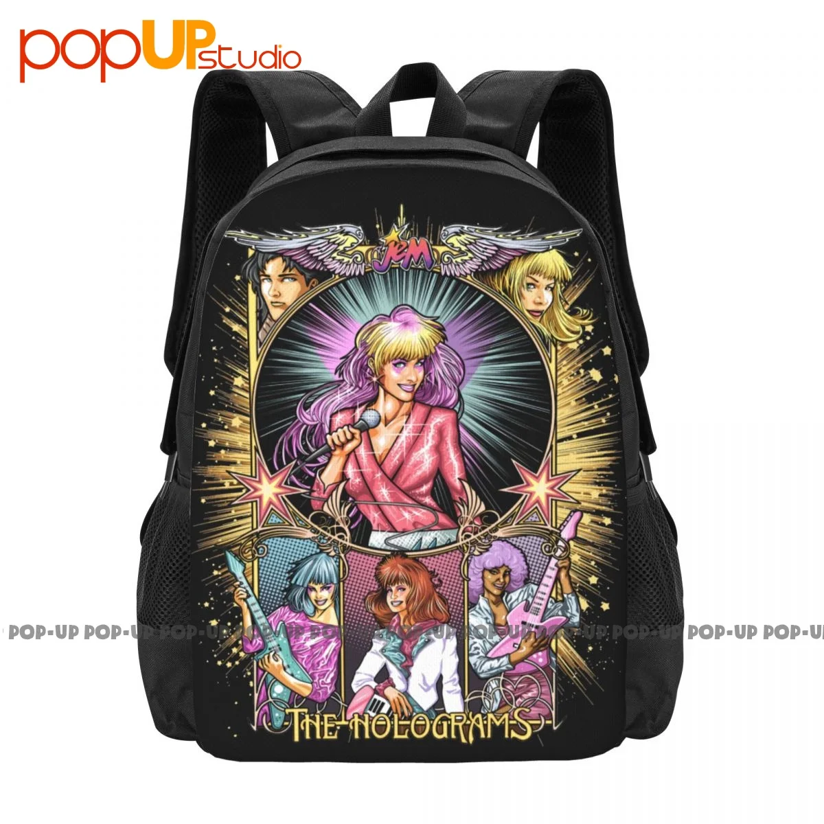 Jem&The Holograms 80'S Truly Outrageous Backpack Large Capacity Bookbag Art Print Gym Tote Bag Large Capacity