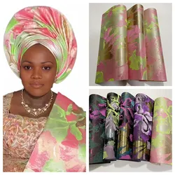 Nigeria Fashion 3D Sego Headtie Make African Swiss 3D SEGO Gele Turban Cap Hair Tie Wraps Fabric 2PCS/Pack For Women Wedding Hat