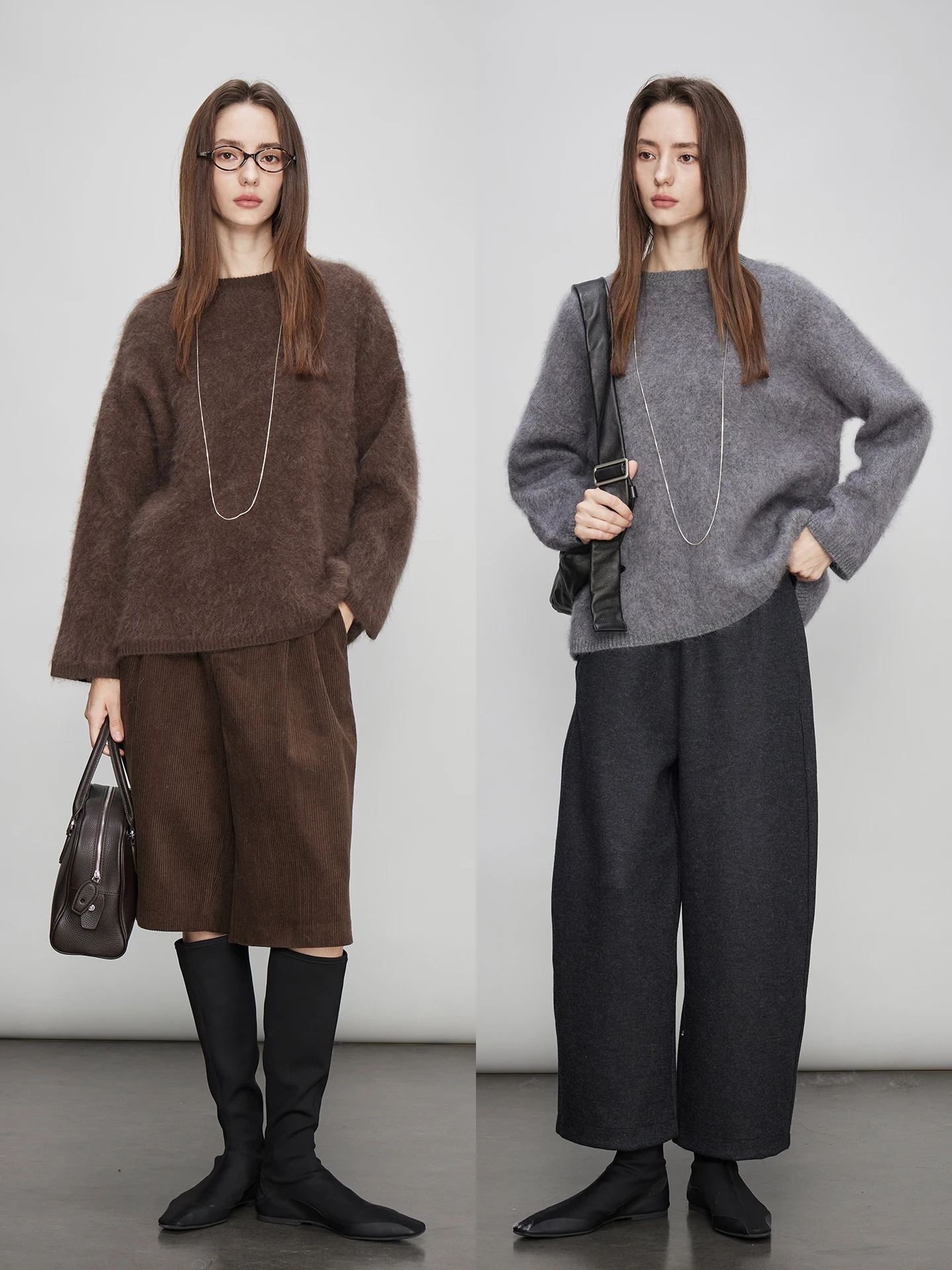 

Warm Cozy 00 Wool Knitted Sweater round Ne Loose Fit Autumn Winter Faion Commute Sle Thiened Long Sve Knitwear