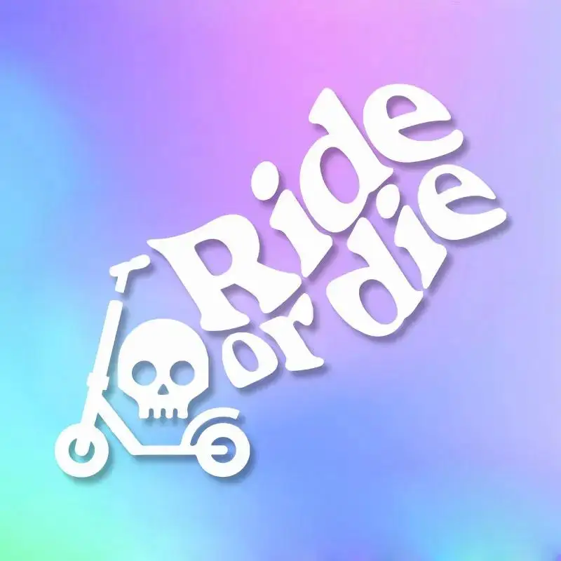 

1Pc 2D Flat Skull Ride Sticker Waterproof PVC Vinyl Decal for Motorcycle Helmet MTB Frame Electric Scooter