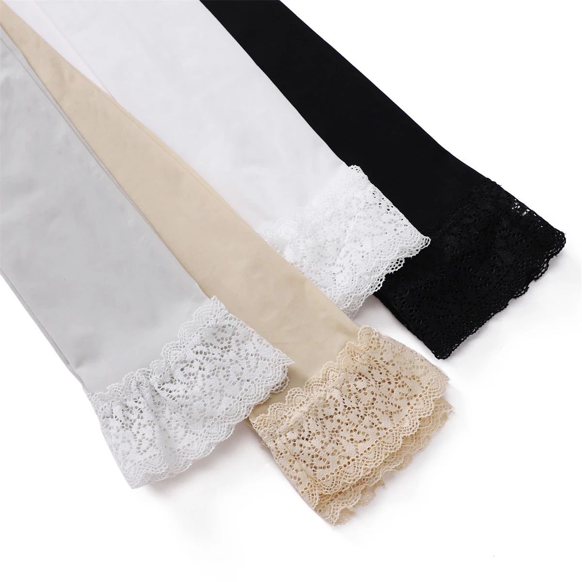 Fashion Lace Sunscreen Armbands For Women Adjustable Uv Protection Sleeves Cover Modal Islamic Sleeves Elastic Arm Guards