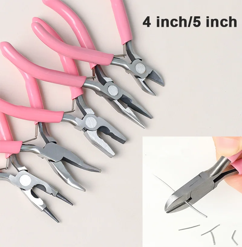 4 In/5 In Mini Pliers Wire Winding Pliers Jewelry Pliers Needle Rolling Pliers Round Mouth Tool Pliers DIY Hand Repair Tools