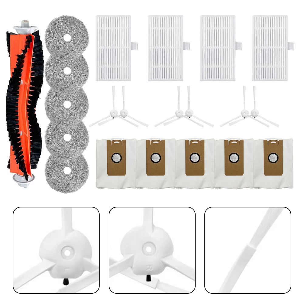 

For Ultenic MC1 Robotic Vacuum Cleaner Accessories 21pcs 1 Main Brush, 5 Mop Cloths, 6 Side Brushes, 4 Dust Bags, 5 Dust Bags