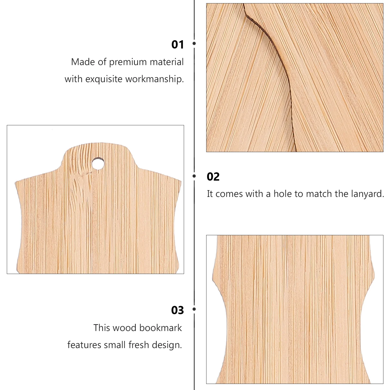 

6Pcs Bamboo Bookmarks Creative Blank DIY Graffiti Unfinished Bookmarks for School Graduation Party Student Stationery