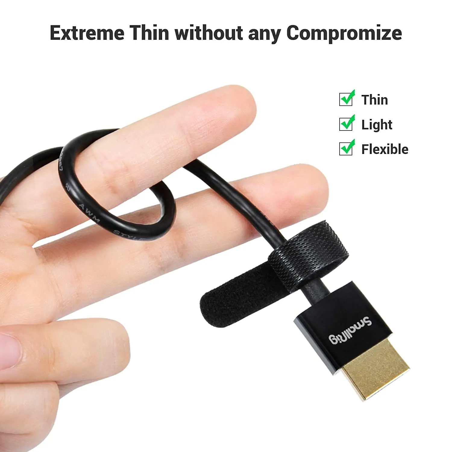كابل SmallRig Ultra Slim 4K متوافق مع HDMI 60 هرتز 2.0 33/55 سم لـ DSLR/شاشة/جهاز إرسال واستقبال الفيديو اللاسلكي 2957/2956