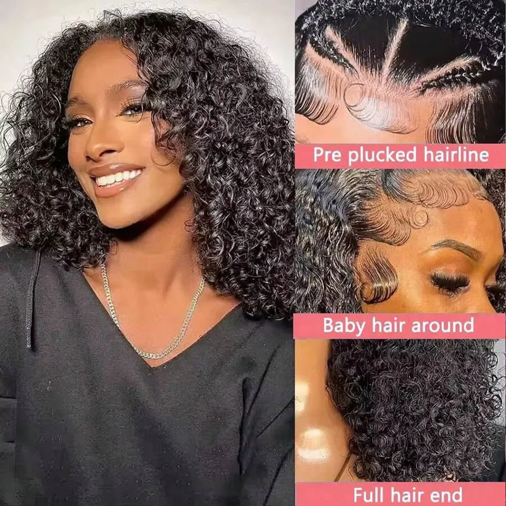 Бразильский парик из человеческих волос Remy Jerry Curly 13x4, парик спереди, предварительно выщипанный, прозрачный, фронтальный, натуральный черный