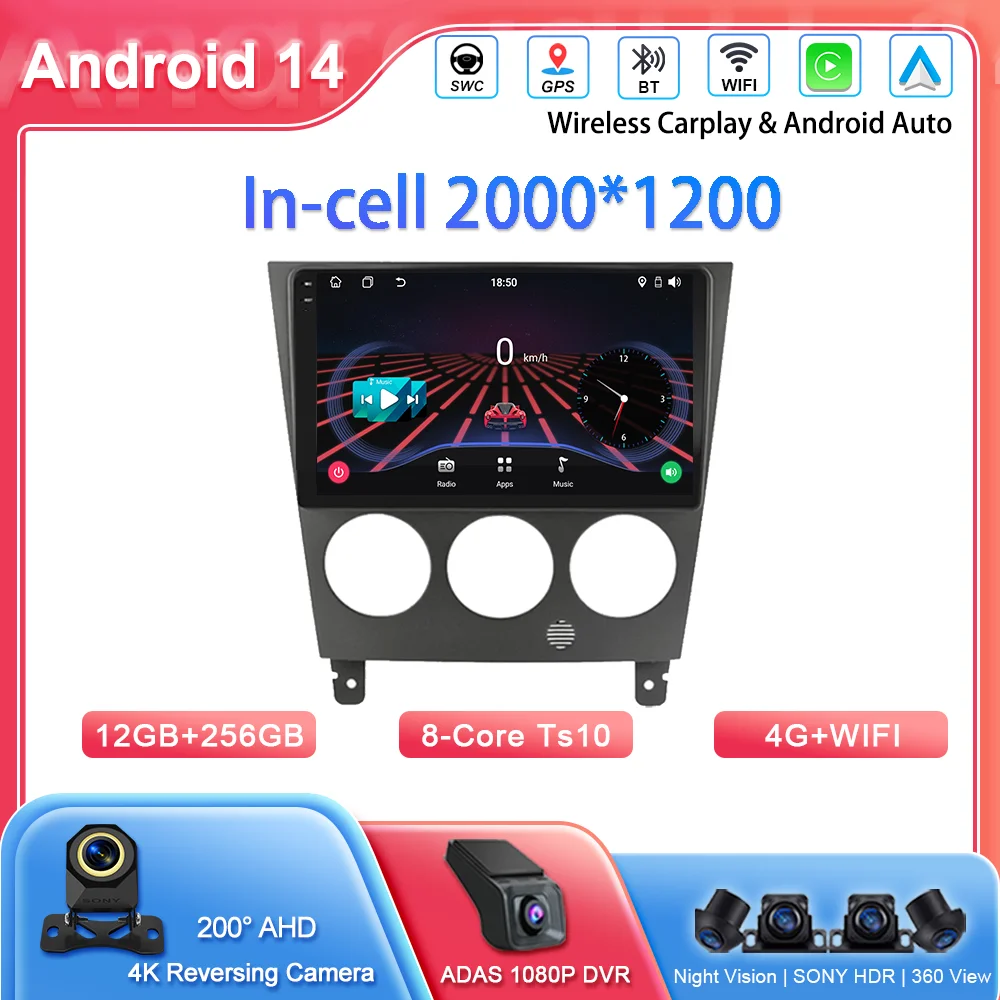 

Автомобильный радиоприемник Android 14, стерео для Subaru Impreza GD GG 2002 2003 2004 2005 2006, GPS-навигация, автоматический мультимедийный плеер, сенсорный экран