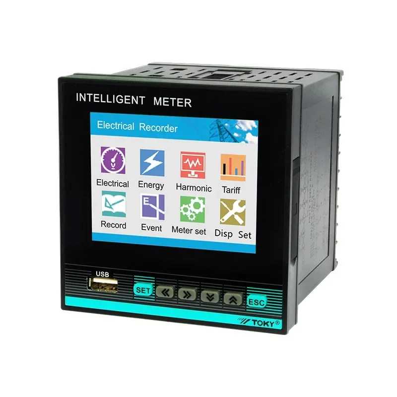 LCD Display Intelligent High Precision Multi-function 3 Phase Recorder Power Meter With RS485