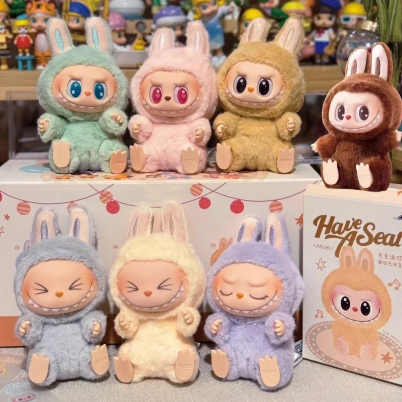 

Hot original Macaron 2 The Monsters Labubu Sitting Party Vinyl Plush Blind Box Decorative Surprise Box Doll Collection Gift
