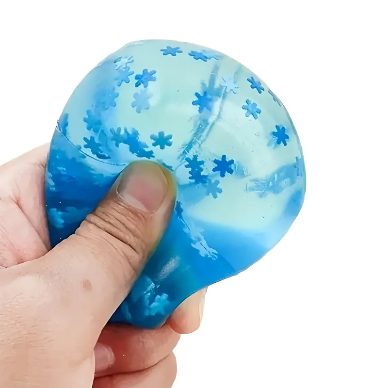 Squishy Snowflake Ice Cubes Slow Rising Sensory Fidget Toy Soft Ice Cubes Stress Relief Squeeze Toy Hand Exercise Calming Tool image 2