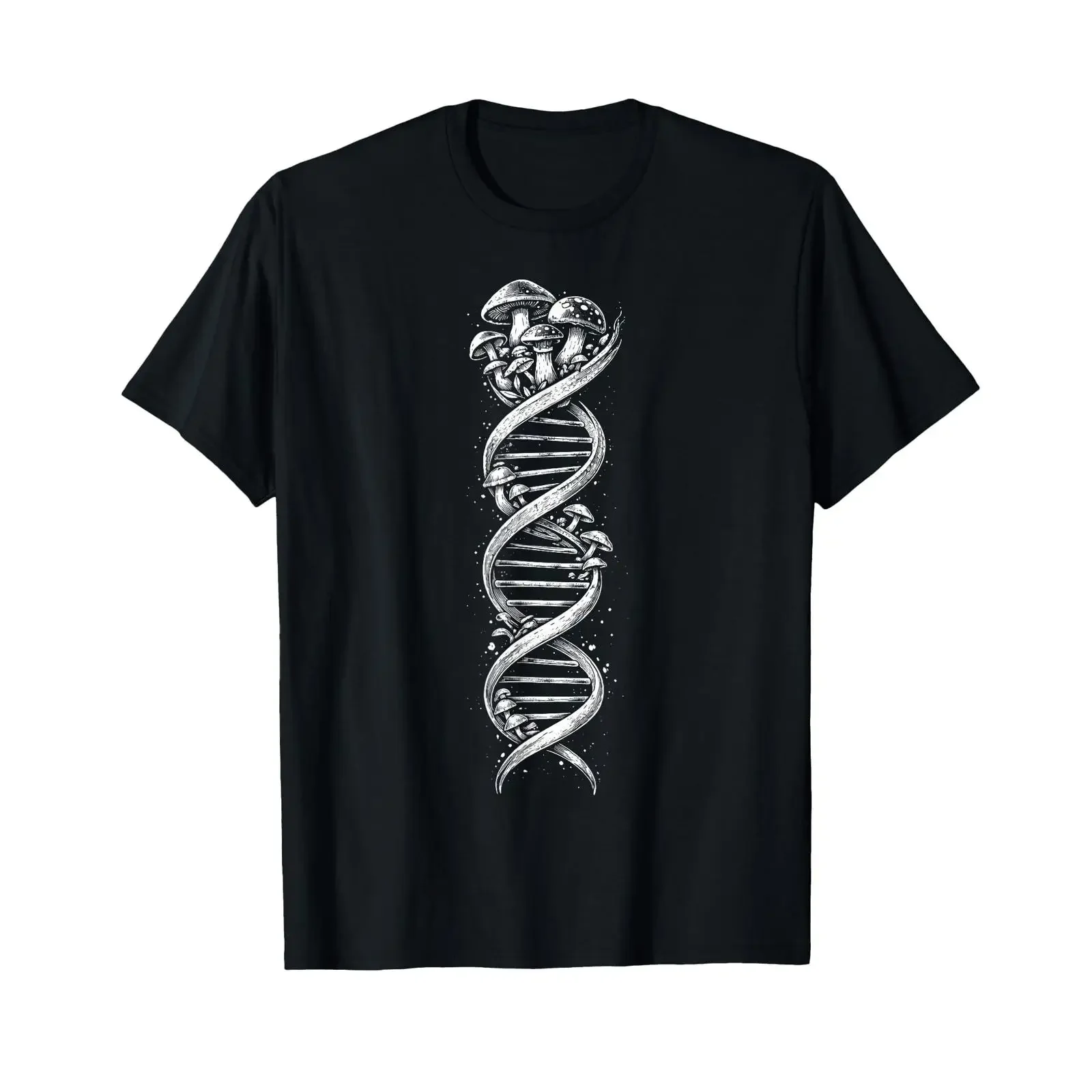 Trippy Mushroom DNA Helix Psychedelic Mushrooms Nature T Shirt vintage Washed streetwear graphic Soft Breathable Stretched